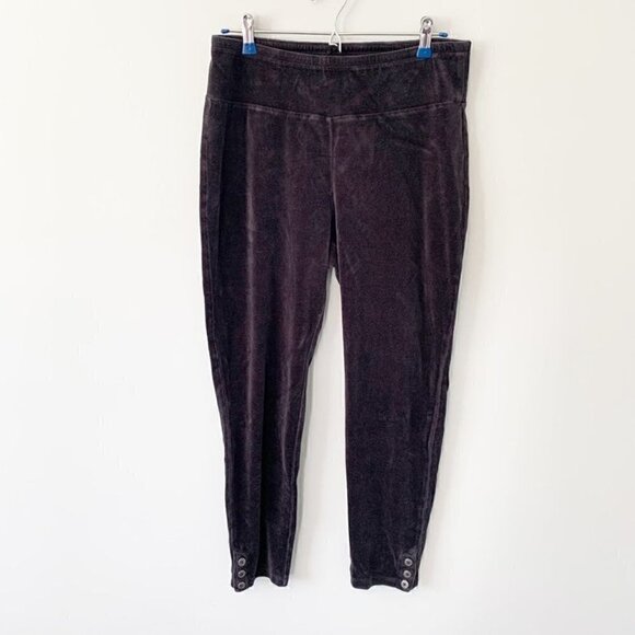 Talbots petite velour tapered leg stretch pull on elastic waist casual pants - Picture 1 of 9